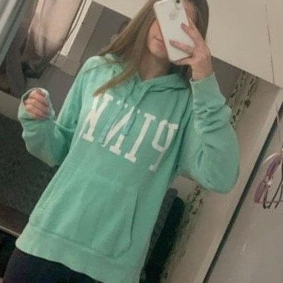 PINK Victoria's Secret Tops - pink victoria secret teal light hoodie